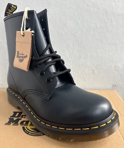 STIVALI STRINGATI DR MARTENS NAVY 1460 PELLE LISCIA TAGLIA UK 4 EU 37 - Foto 1 di 5