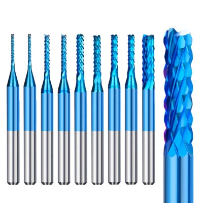 10Stk. VHM Schaftfräser Set 0.4-3.175mm CNC Fräser Für Stahl Metall Holz Acryl  - Bild 1 von 4