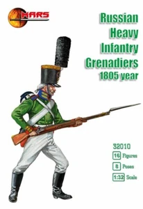 Mars Figures #32010 Russian Heavy Inf Grenadiers Napoleonic 1/32 16 Fig 8 Pose G - Picture 1 of 2