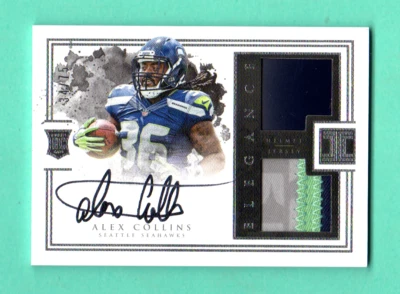 ALEX COLLINS 2016 IMPECCABLE ELEGANCE HELMET PATCH AUTO RC RPA SP # /75 SEAHAWKS - Image 1 of 2