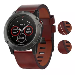 Correa de reloj de cuero genuino StrapsCo para Garmin Fenix 7X - Imagen 1 de 7