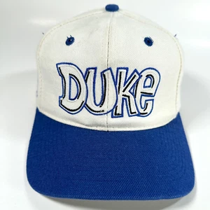 Duke Blue Devils Graffiti Hat Fitted Size 7 White Top Of The World Vintage 90s - Picture 1 of 10