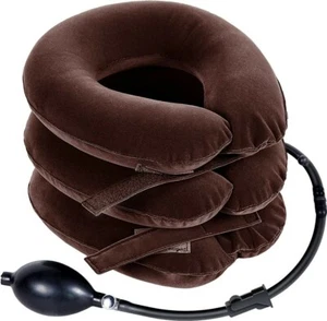 Cervical Neck Traction Collar Device  Inflatable and Adjustable Neck Collar Gray - Picture 1 of 5