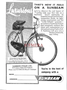 SUNBEAM Sports Tourist Bicycles ADVERT Small Vintage 1950 Print Ad 691/46 - Picture 1 of 1