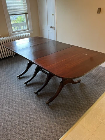 Antique Drop Leaf Mahogany Duncan Phyfe Dining Table PICK UP ONLY Cover