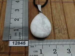 Pendentif HOWLITE + cordon reglable mineraux pierre semi precieuse bijou reiki - Picture 1 of 2