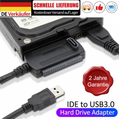 USB 2.0 to IDE/SATA 2.5" 3.5" Hard Drive Disk HDD Converter Adapter Cable New - Bild 1 von 4