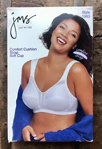 Just My Size jms Bra 38DD Comfort Cushion Strap Soft Cup White NOS Vintage 1963 - Picture 1 of 5