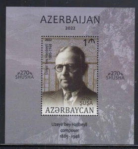 AZERBAIJAN Uzeyir Bey Hajibeyov, Composer MNH souvenir sheet - Picture 1 of 1