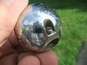 Vntg Used Polished Solid Stainless Steel Gearshift Knob 1 1/2" Diameter w/ Dings - Bild 1 von 7