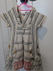 Girl's Moth sweeter dress Gray Merino Wool cotton Small  Easter  - Picture 1 of 14