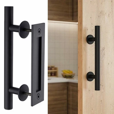 Modern Handle Barn Door Closet Flush Washers Wrenches Door Gate Hardware - image 1 of 4