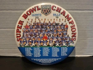 1991 Super Bowl XXV 6" Pin/Button Unpunched Stand NY Giants Buffalo Bills - Picture 1 of 4