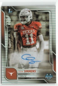 2025 Bowman Chrome University Colin Simmons #BCA-CS Refractor Auto /299 - Picture 1 of 2