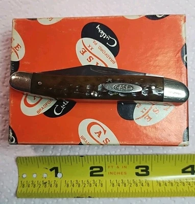  CUCHILLO CASE XX EE. UU. 3 hojas hueso verde con caja de semillas de calabaza ¡LQQK!! Foto 1 de 4