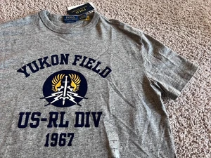 Polo Ralph Lauren gray Yukon Field USRL Div 1967 gray sword NY t shirt varsity S - Picture 1 of 3