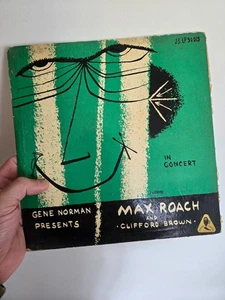 RARE JAZZ 25 CM LP MAX ROACH & CLIFFORD BROWN IN CONCERT NORMAN OG FR JSLP VG+ - Imagen 1 de 4