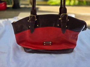 Valentina rot Leder Schultertasche Umhängetasche Made in Italy gut getragen aber gut - Bild 1 von 10