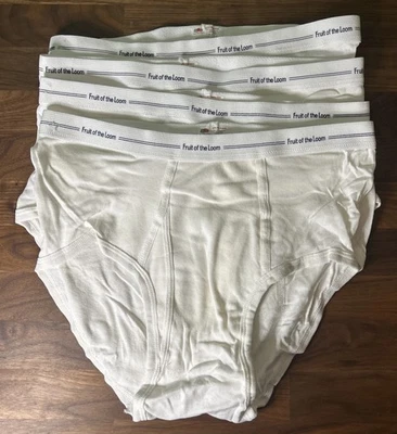 Calzoncillos vintage Fruit of the Loom para hombre L 38-40” 4 pares FTL 100 % algodón blanco Y2K Foto 1 de 4