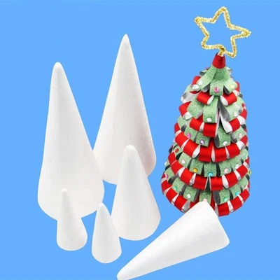 Different Size Of Foam Cones Polystyrene For Crafts DIY Painting Triangle Tree - Image 1 of 4