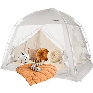 Carpas de cama tamaño completo cama con dosel - Tienda de campaña de ensueño privada para dormir en interiores acogedor, L... - Imagen 1 de 7