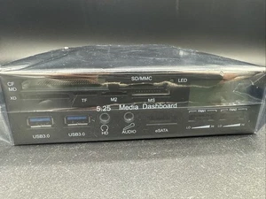STW Media Dashboard per PC 5,25 in alloggiamento unità ottica USB 3.0 SD/mmc eSATA - Foto 1 di 6
