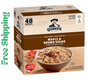 Quaker Instant Oatmeal Maple & Brown Sugar 1.51 oz Packets – 48 Count - Picture 1 of 7