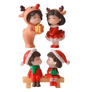 2 Stück Weihnachten Paar Figuren Miniatur Figur Kunst Puppe Figur Paar - Bild 1 von 14