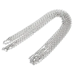 Cadena de eslabones blindados cubanos de acero inoxidable 2M para collar color plata 3,8X3M4466 - Imagen 1 de 8