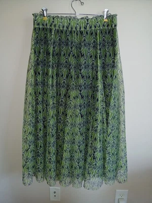 Cato Women's Small Elastic Waist Pull-On Maxi Skirt Green Floral Tulle Mesh - Image 1 of 4
