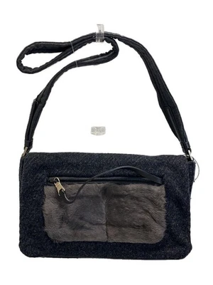 PRADA Fur Shoulder Bag Wool Black - Image 1 of 4