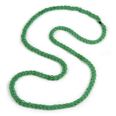 Long Apple Green Glass Bead Necklace - 140cm Length - Image 1 of 4