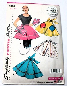 SIMPLICITY MUSTER - 4858 - EINGRÖSSE/EIN-YARD VINTAGE SCHÜRZE PLUS HANDSCHUHE - Bild 1 von 4