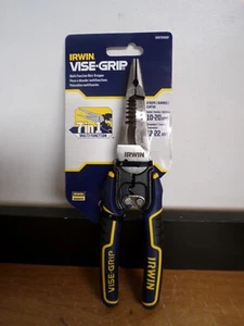 NEU IRWIN SCHRAUBSTOCK GRIP IWHT84002 MULTIFUNKTION 7 IN 1 DRAHT ABISOLIERER SCHNEIDER CRIMPER - Bild 1 von 4