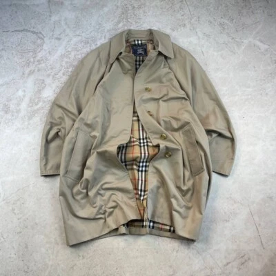Винтажный 90-х Burberry's Nova чек бежевый длинный Тренч куртка. /Men's L - Изображение 1 из 4