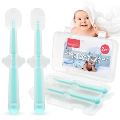 2PK Baby Toothbrush Silicone Toddler Teething Soft Teeth Brush Chewable Teether - Image 1 of 4