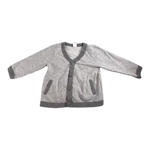 Antiguo Cárdigan con Botones Gris Marino Suéter Infantil Niños 6-12 M - Imagen 1 de 4
