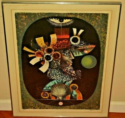 Litografía Retrato Abstracto Figurativo Firmado Original PIERRE JACQUOT Foto 1 de 4