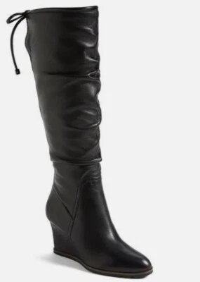 Bota hasta la rodilla Franco Sarto Dominion negra con cuña para mujer 7,5 nueva Foto 1 de 4