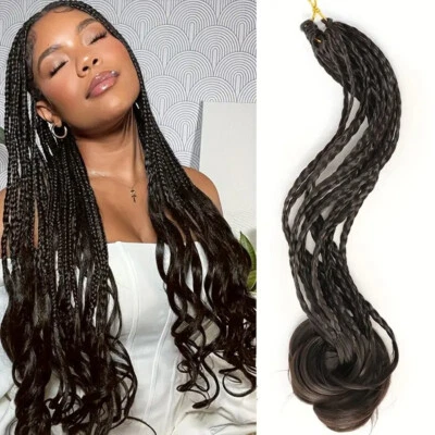 Extensiones de cabello de ganchillo rizado profundo de 18 pulgadas para mujer trenzado sintético negro Foto 1 de 4