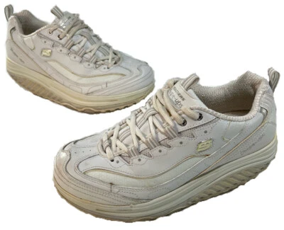 Skechers 11800 Shape Ups While You Walk Womens 9 Shoes Leather Synthetic White - Image 1 of 4