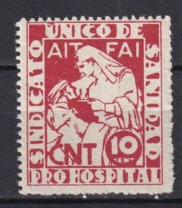 SCW Political Label Edifil 1913 CNT AIT FAI SINDICATO UNICO SANIDAD PRO HOSP (4) - Picture 1 of 2
