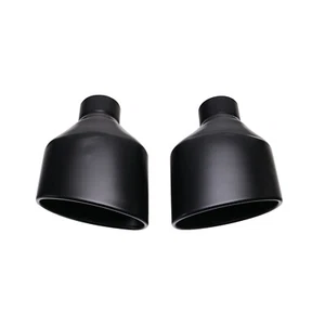 Puntas de escape negras mate 2,5"" ID acero inoxidable inclinadas 6"" ovaladas para AUDI RS LOOK - Imagen 1 de 7