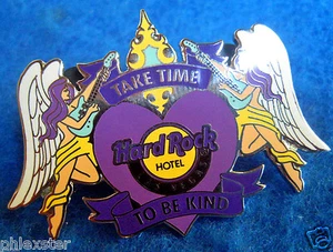 LAS VEGAS TAKE TIME TO BE KIND ANGEL GIRLS PURPLE HEART #1 Hard Rock Cafe PIN LE - Picture 1 of 1