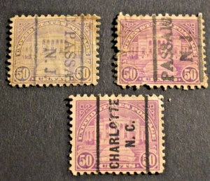 3 - 1922 US Stamps Scott Nos. 570 - 50 Cent Precancels - Used - New Jersey - Picture 1 of 2