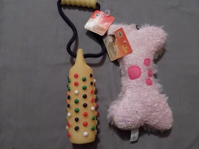 Juguetes para perros Pet King peluche hueso apretar cuerda vinilo masticar juego ejercicio chirrido ¡NUEVO! Foto 1 de 4