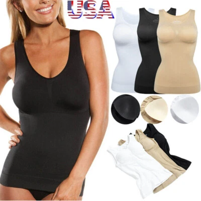 Women Cami Shaper with Built in Bra Tummy Control Camisole Tank Top Body Shaper - Image 1 of 4