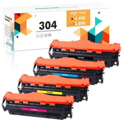 4P For HP LaserJet CP2025dn CP2025n CM2320nf MFP Color Toner CC530A 304A ink - Image 1 of 4
