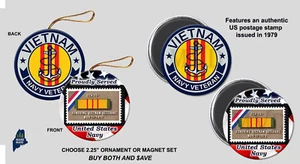 US NAVY VIETNAM VETERAN Ornament / Magnets - Military Store Unique Gift Naval - Picture 1 of 1