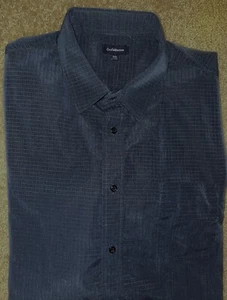 Mens Croft & Barrow Long Sleeve Navy Polyester Button Up Shirt Size XXL 2XL EUC - Picture 1 of 2